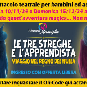 locandina dell'evento "le tre streghe" e l'apprendista, a rho